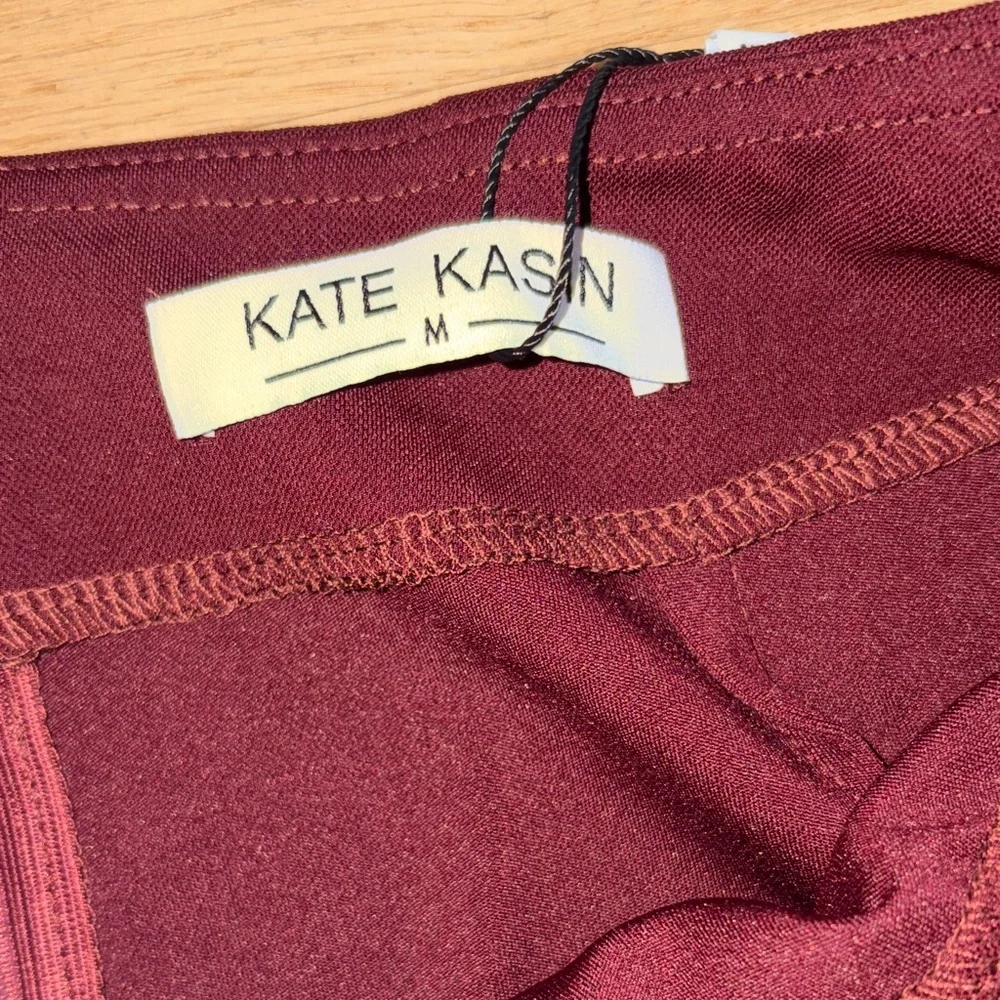 Kate Kasin Deep Burgundy Pencil Skirt